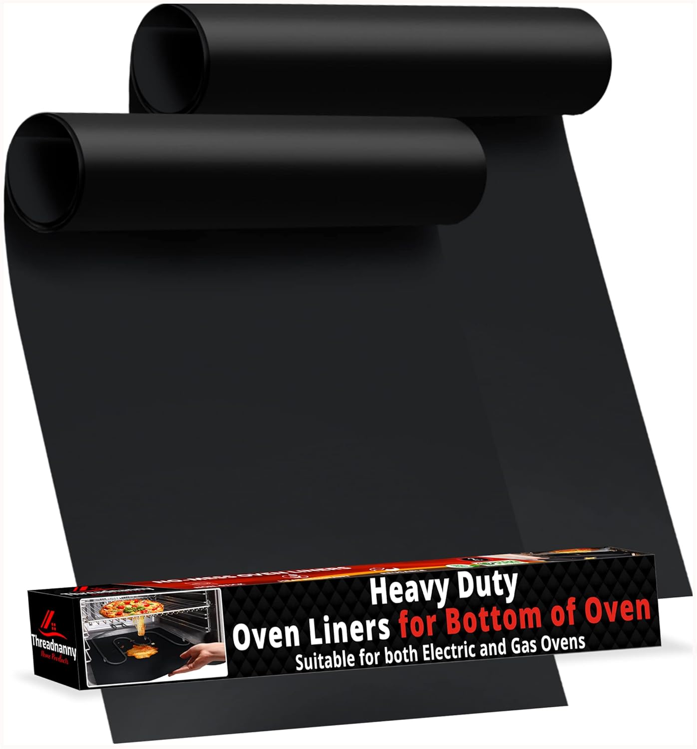 2 Pack Large Thick Heavy Duty Non Stick Teflon Oven Liners Mat, 17"x 25" BPA and PFOA Free