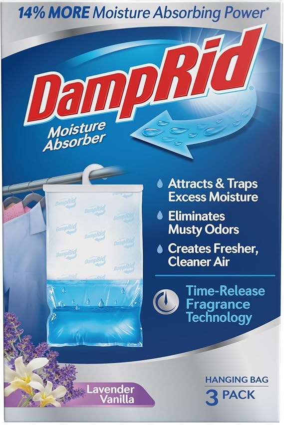 DampRid Lavender Vanilla Hanging Moisture Absorber, 16 oz., 3 Pack