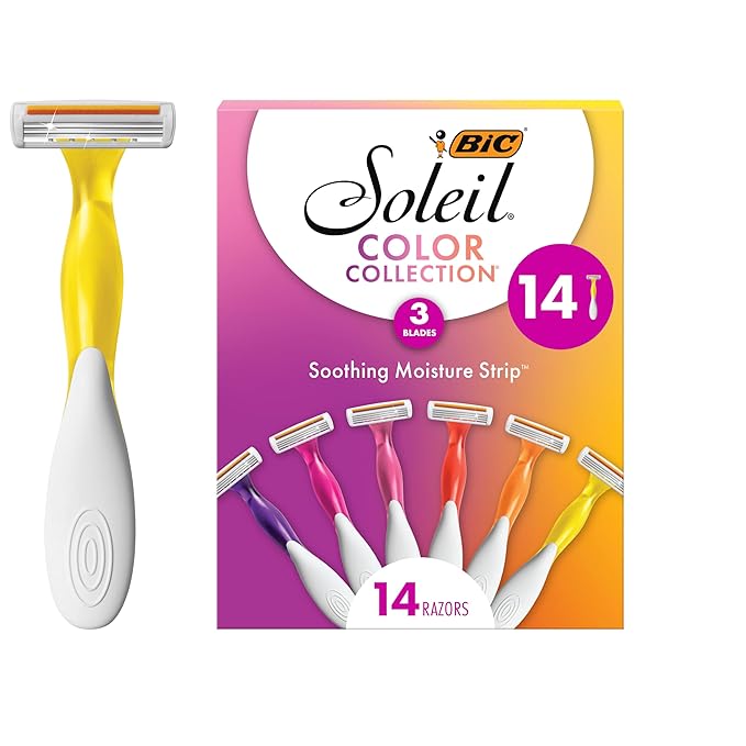 BIC Soleil Smooth Colors Women's Disposable with 3 Blade Razors, 14-Pack