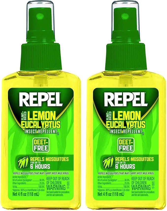 Repel Plant-Based Lemon Eucalyptus Insect Repellent, Mosquito Repellent, Pump Spray, 4 Ounce, (Pack of 2)
