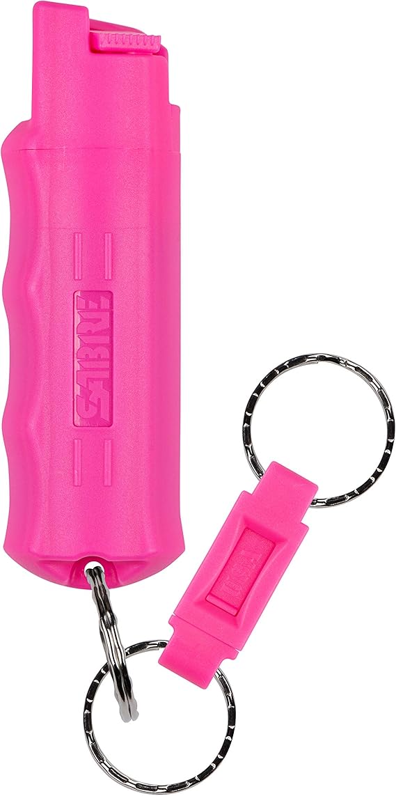 SABRE Pepper Spray, Quick Release Keychain for Easy Carry and Fast Access, Pink
